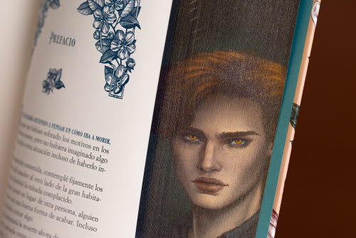 Twilight book Edward Cullen printed edges are visible from one side