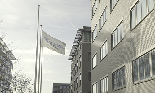 Iggesund flag outside Amsterdam sales office