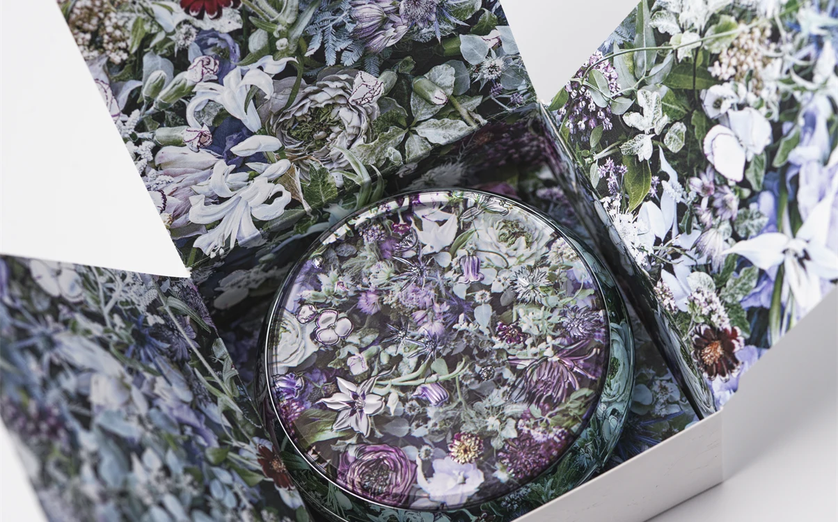 Cosmetic Paperboard Box With Colorful Floral Printing Inside