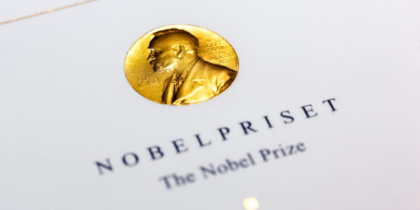 Nobel marking on paperboard, golden with hot foil stamping