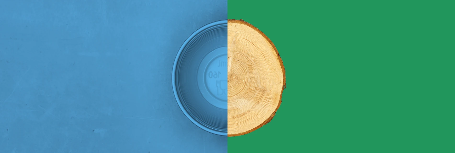 holmen iggesund's plastic cup split with tree log