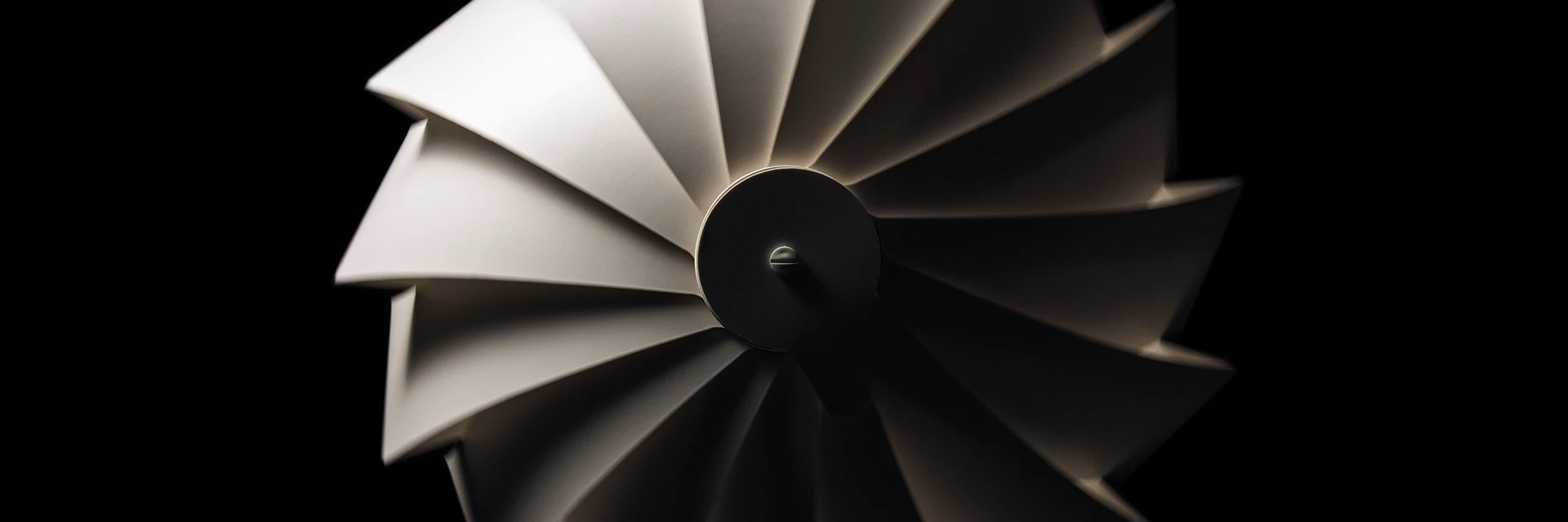 White paperboard detail on black background