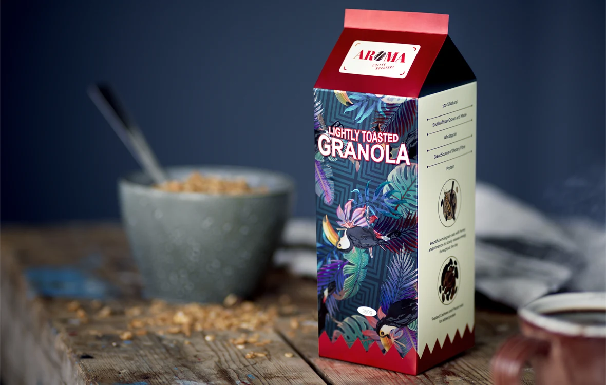 Premium Food Packaging For Aroma Coffee Roastery’s Granola 