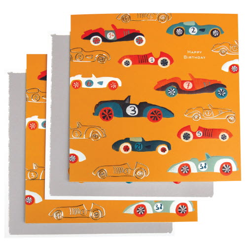 Printed cards with cars on Incada