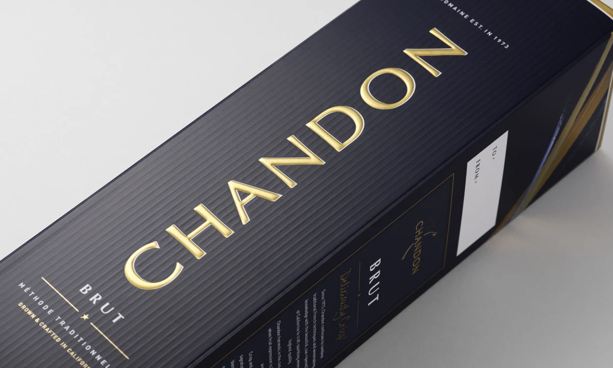 Invercote Duo packaging for Chandon Brut and Chandon Brut Rosé sparkling wines 