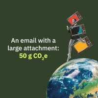 The CO2 emissions from an email with a large attachment can be 50 g