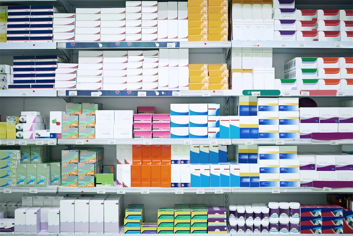 Shelves of MedTech packaging