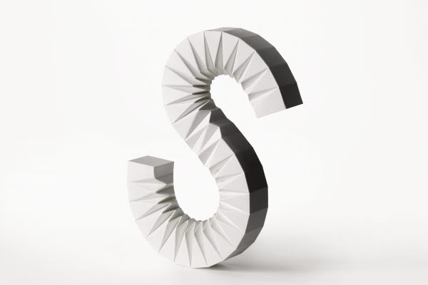 Paperboard shaped as letter S