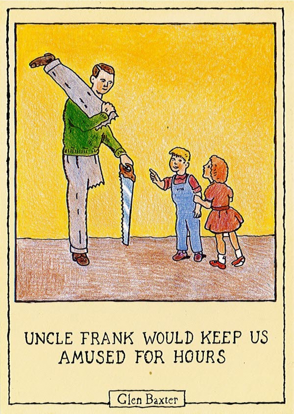 Greeting card picturing a man and two children