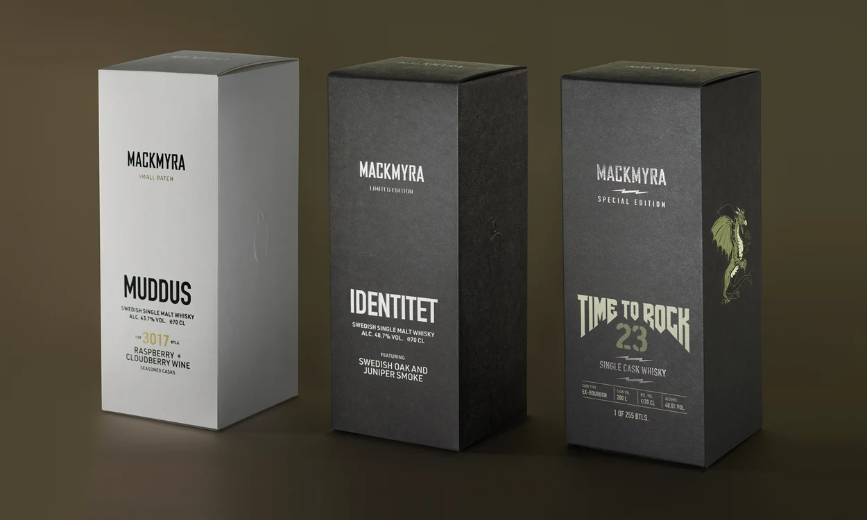 Mackmyra whisky paperboard packaging