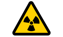 Yellow warning sign for radiation