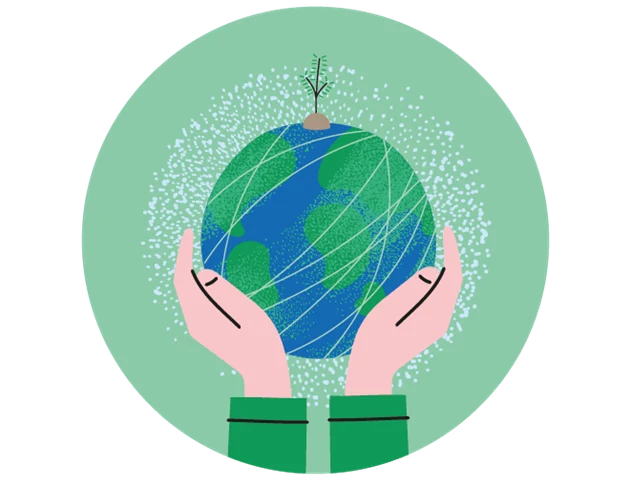 Holmen's Sustainability Represented In A Earth Illustration 
