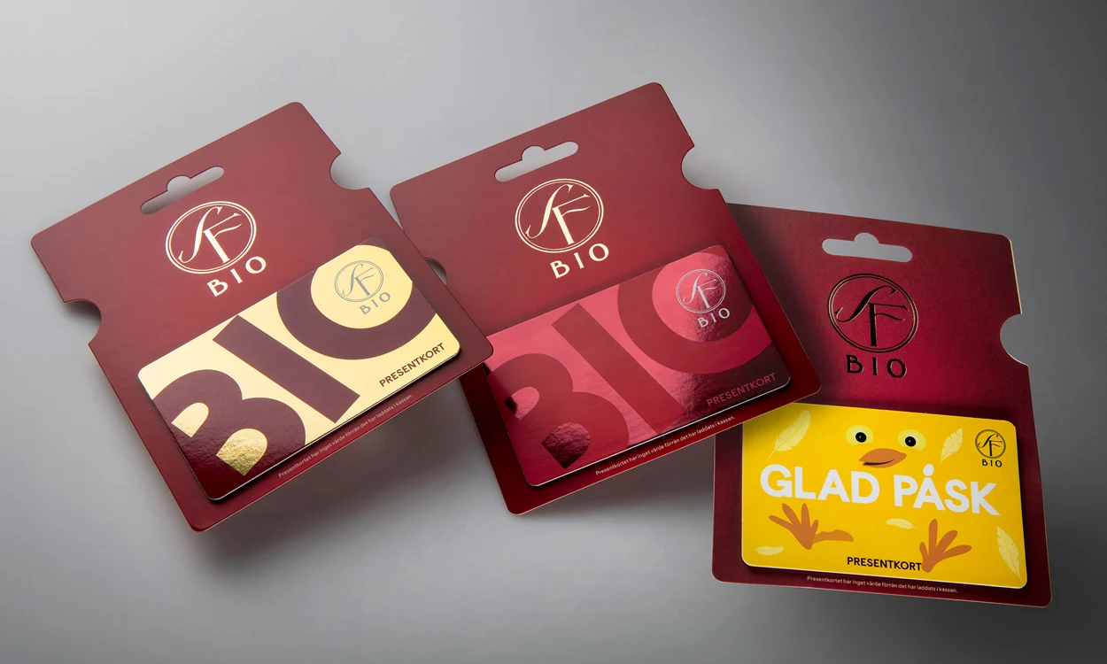 SF Bio cinema gift cards made of paperboard