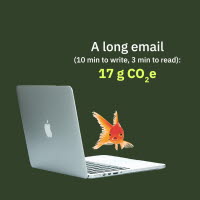 The CO2 emissions from a long email is 17 g