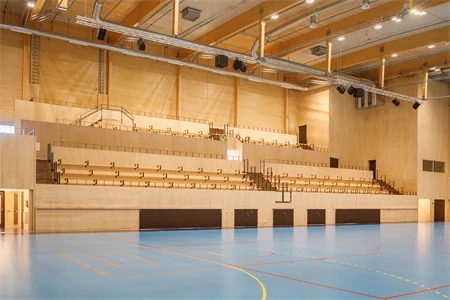 Multiarena med KL-trä i väggar och tak | Martinsons