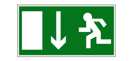 Green evacutation sign