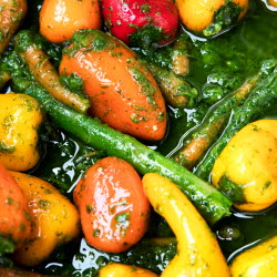 Close-up of sauted vegetables