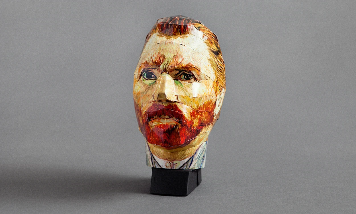 George Washintons' head made out of paperboard
