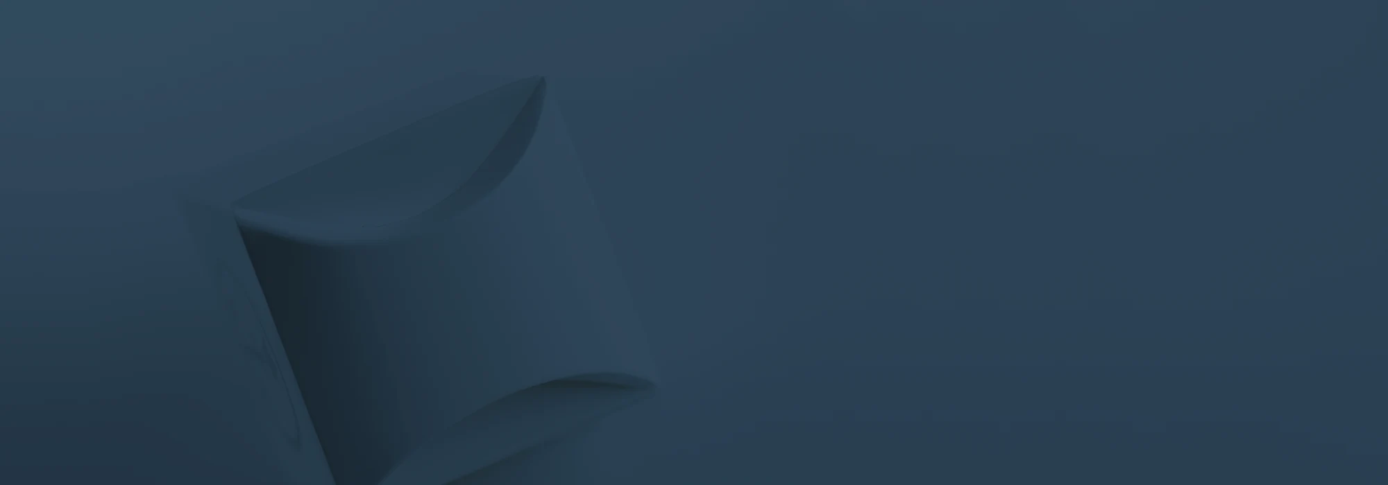 Paperboard packaging with curved creases and blue overlay