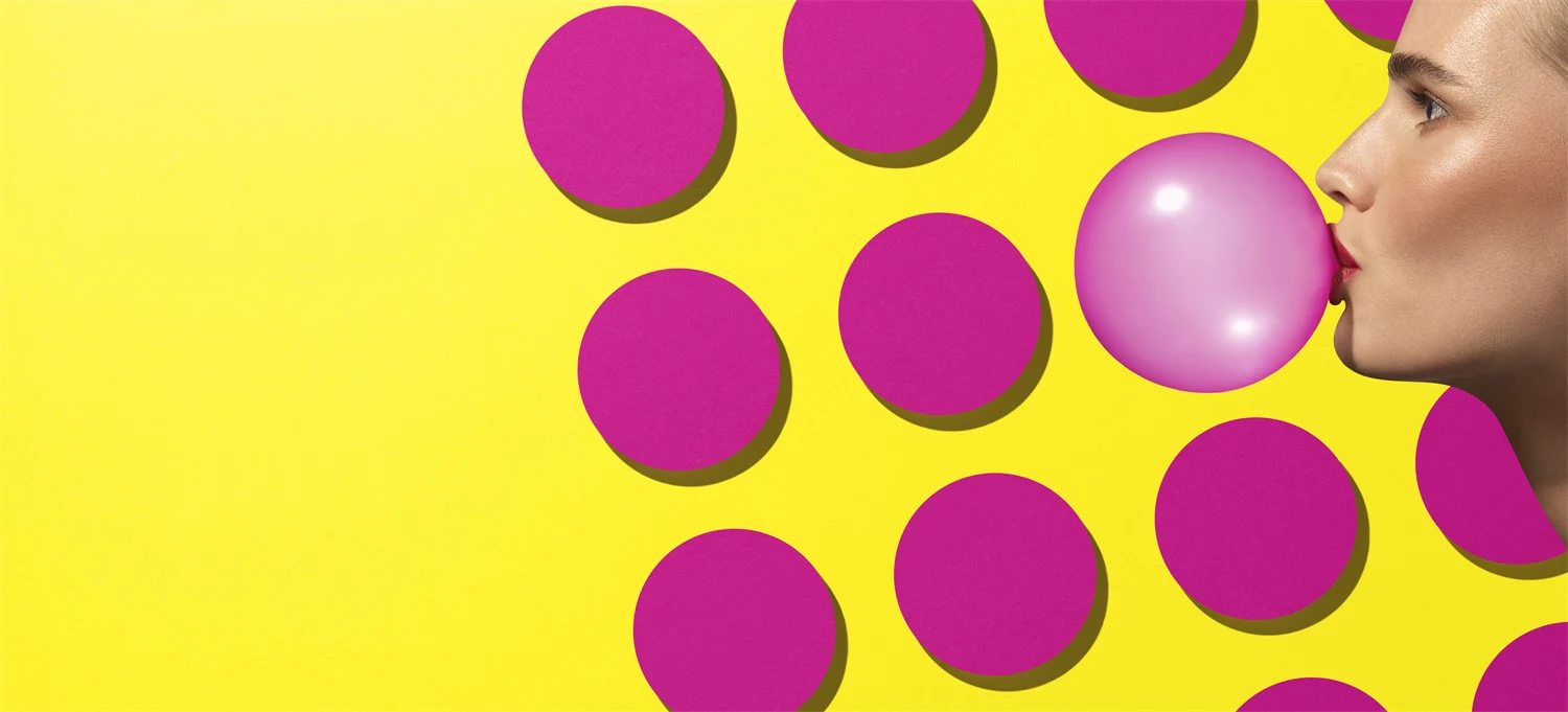 Magenta dots on yellow background