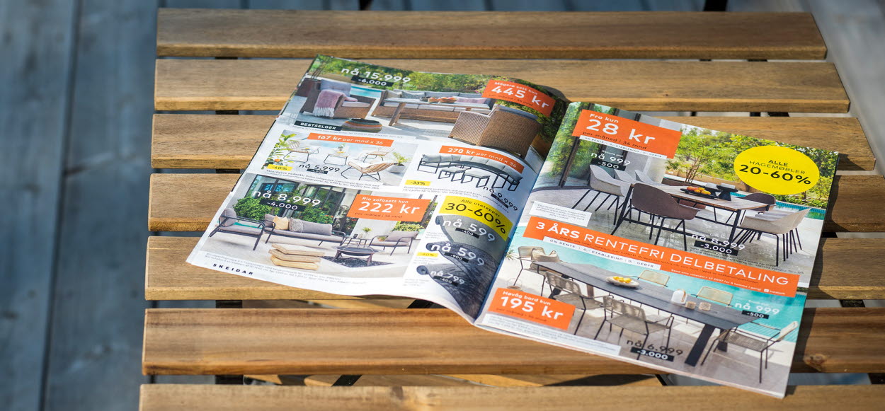 Printed ad flyer for furniture sales