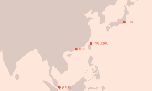 标注伊格森德办事处的东南亚地图